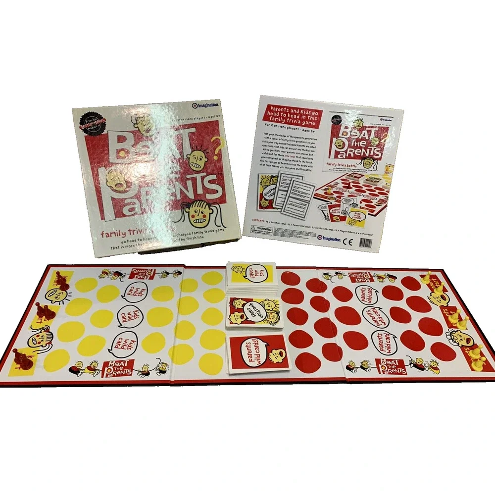 Beat The Parents Board Game Family Trivia Battle Ages 8+ Family Fun Complete